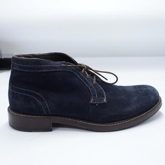 Johnston & Murphy Chukka Boot Men 9.5M Navy Blue Suede Lace Up Round Toe 20-2657